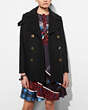 COACH®,CLASSIC PEACOAT,wool,Black,Front View