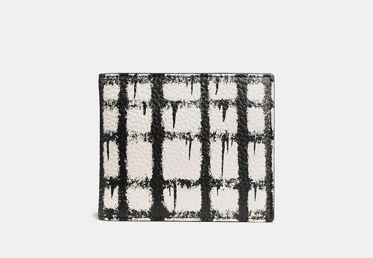 3 In 1 Wallet In Pebble Leather With Wild Plaid Print
