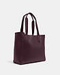 COACH®,DERBY TOTE BAG,Pebbled Leather,Large,Everyday,Gold/Boysenberry,Angle View