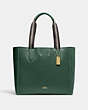 COACH®,DERBY TOTE BAG,Pebbled Leather,Large,Everyday,Im/Everglade,Front View