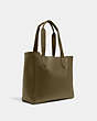 COACH®,DERBY TOTE BAG,Pebbled Leather,Large,Everyday,Gunmetal/Kelp,Angle View
