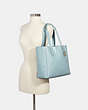 COACH®,DERBY TOTE BAG,Pebbled Leather,Large,Everyday,Silver/AQUA,Alternate View