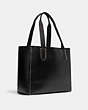 COACH®,DERBY TOTE,Pebbled Leather,Large,Everyday,Silver/Black,Angle View