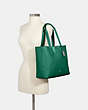 COACH®,DERBY TOTE,Pebbled Leather,Large,Everyday,Silver/Shamrock,Alternate View