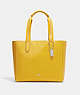 COACH®,DERBY TOTE,Pebbled Leather,Large,Everyday,Silver/Canary,Front View