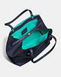 COACH®,LARGE MARKET TOTE,Leather,Large,Navy/Teal/Dark Gunmetal,Inside View,Top View