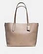 COACH®,LARGE MARKET TOTE,Leather,Large,Silver/Stone Yellow,Front View