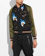 COACH®,MOON AND SKULL SOUVENIR JACKET,Other,Black Military,Front View