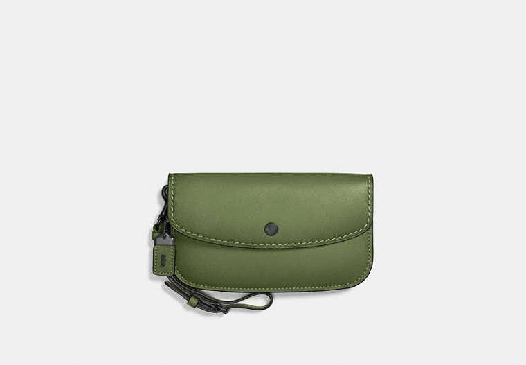 COACH®,CLUTCH,Leather,Black Copper/Utility,Front View