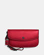 COACH®,CLUTCH,Leather,Black Copper/1941 Red,Front View