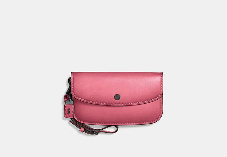COACH®,CLUTCH,Leather,Black Copper/Rouge,Front View