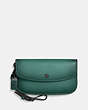 COACH®,CLUTCH,Leather,Black Copper/Dark Turquoise,Front View