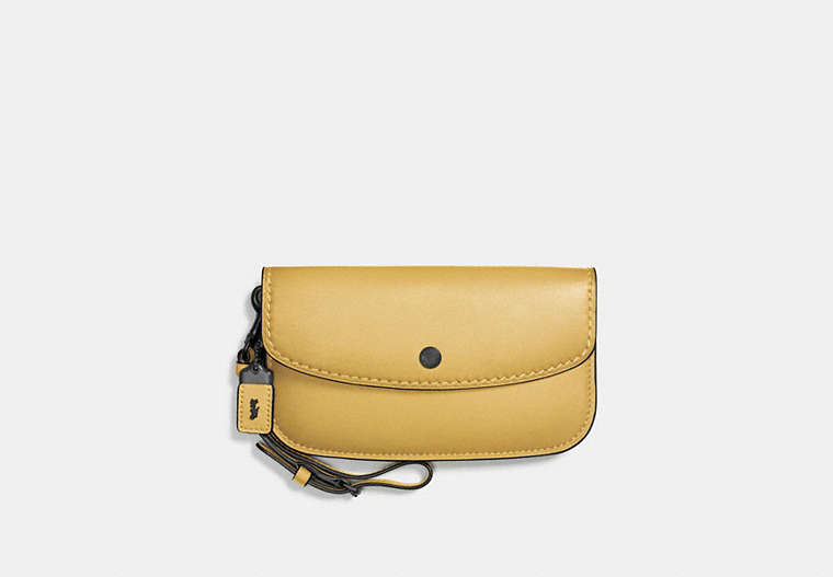 COACH®,CLUTCH,Leather,Black Copper/Sunflower,Front View