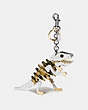 COACH®,LARGE METAL REXY BAG CHARM,Metal,Silver/Gold,Front View