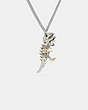 COACH®,LARGE REXY NECKLACE,Plated Brass,Silver/Gold,Front View