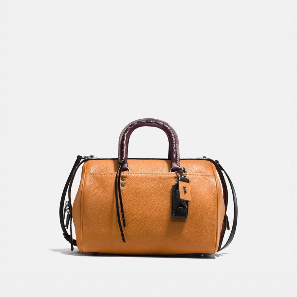 COACH COACH Rogue Satchel In Glovetanned Pebble Leather With Colorblock Snake Detail