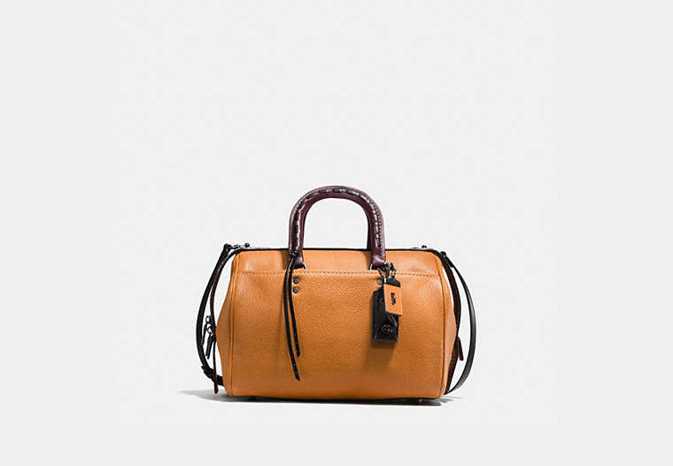 Rogue Satchel In Glovetanned Pebble Leather With Colorblock Snake Detail