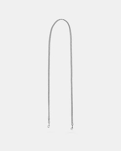 COACH®,DINKY CHAIN STRAP,Mixed Material,Silver,Front View