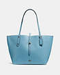 COACH®,MARKET TOTE,Pebbled Leather,X-Large,Dark Gunmetal/Chambray,Front View