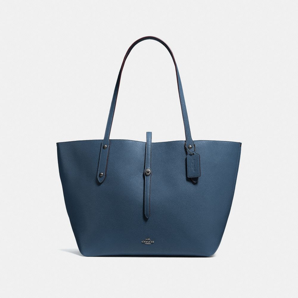 COACH®,MARKET TOTE,X-Large,DK/Dark Denim Marigold,Front View