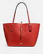 COACH®,MARKET TOTE,Pebbled Leather,X-Large,Gold/Jasper,Front View