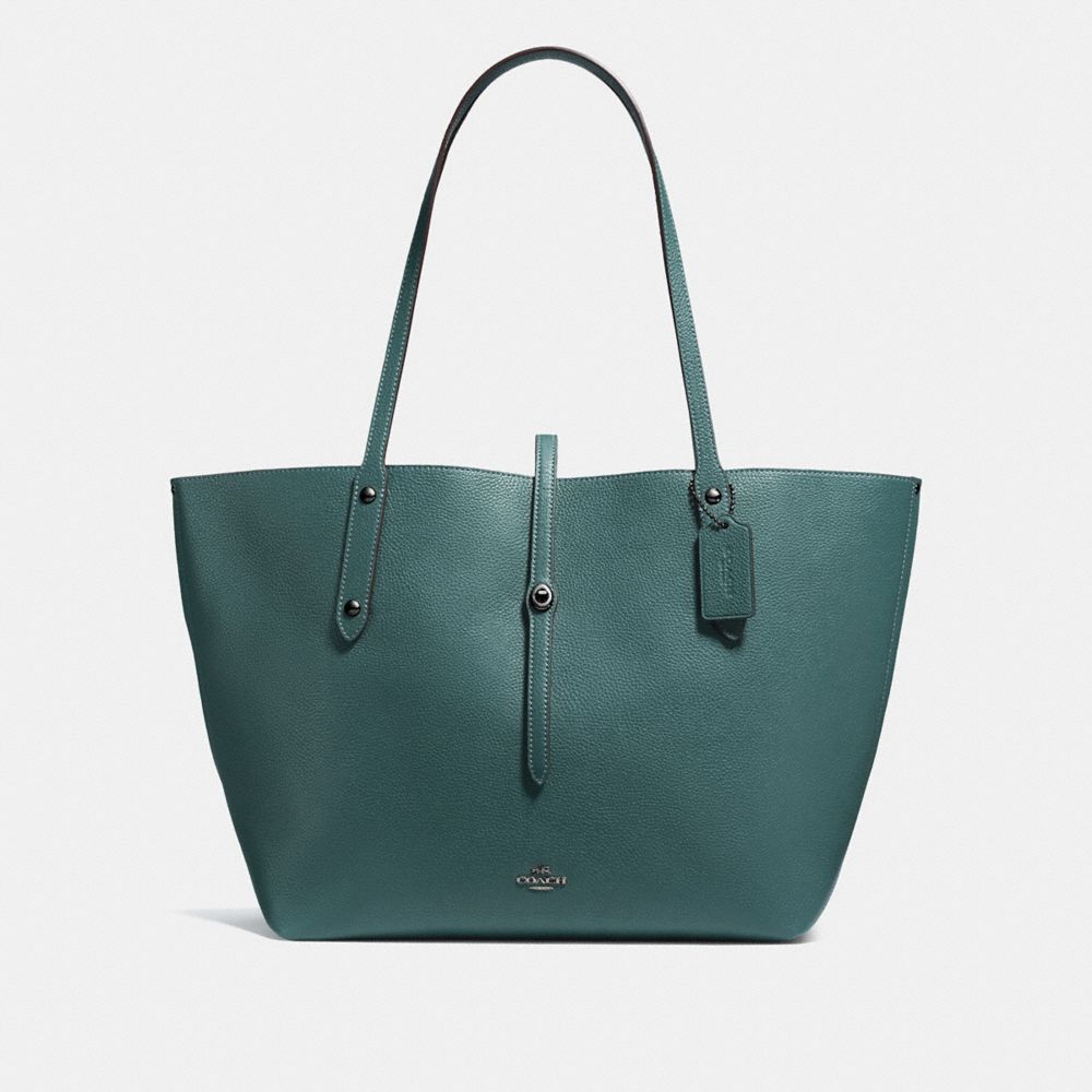 COACH®,MARKET TOTE,X-Large,Gunmetal/Dark Turquoise,Front View