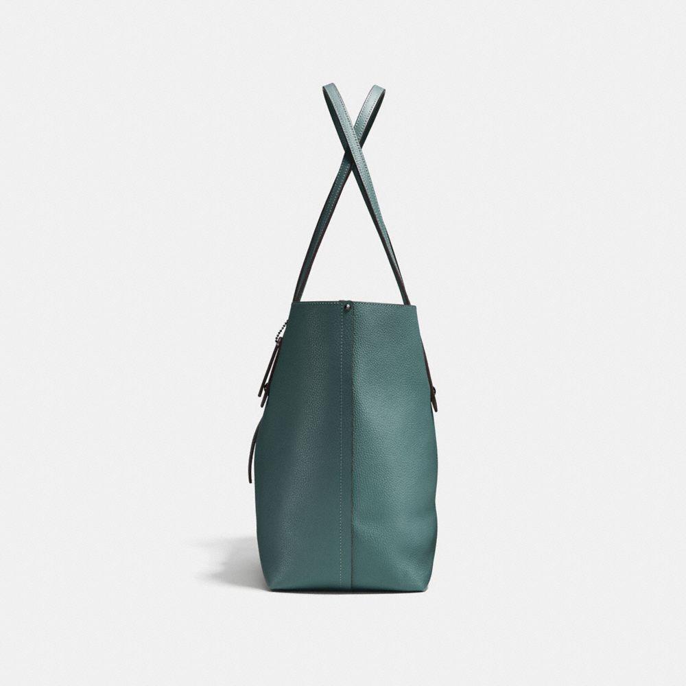 COACH®,MARKET TOTE,X-Large,Gunmetal/Dark Turquoise,Angle View