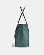 COACH®,MARKET TOTE,Pebbled Leather,X-Large,Gunmetal/Dark Turquoise,Angle View