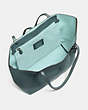 COACH®,MARKET TOTE,Pebbled Leather,X-Large,Gunmetal/Dark Turquoise,Inside View,Top View