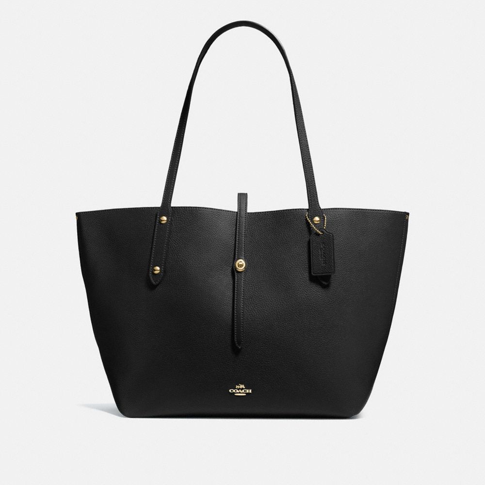 COACH Market Tote In Refined Pebble Leather in Metallic