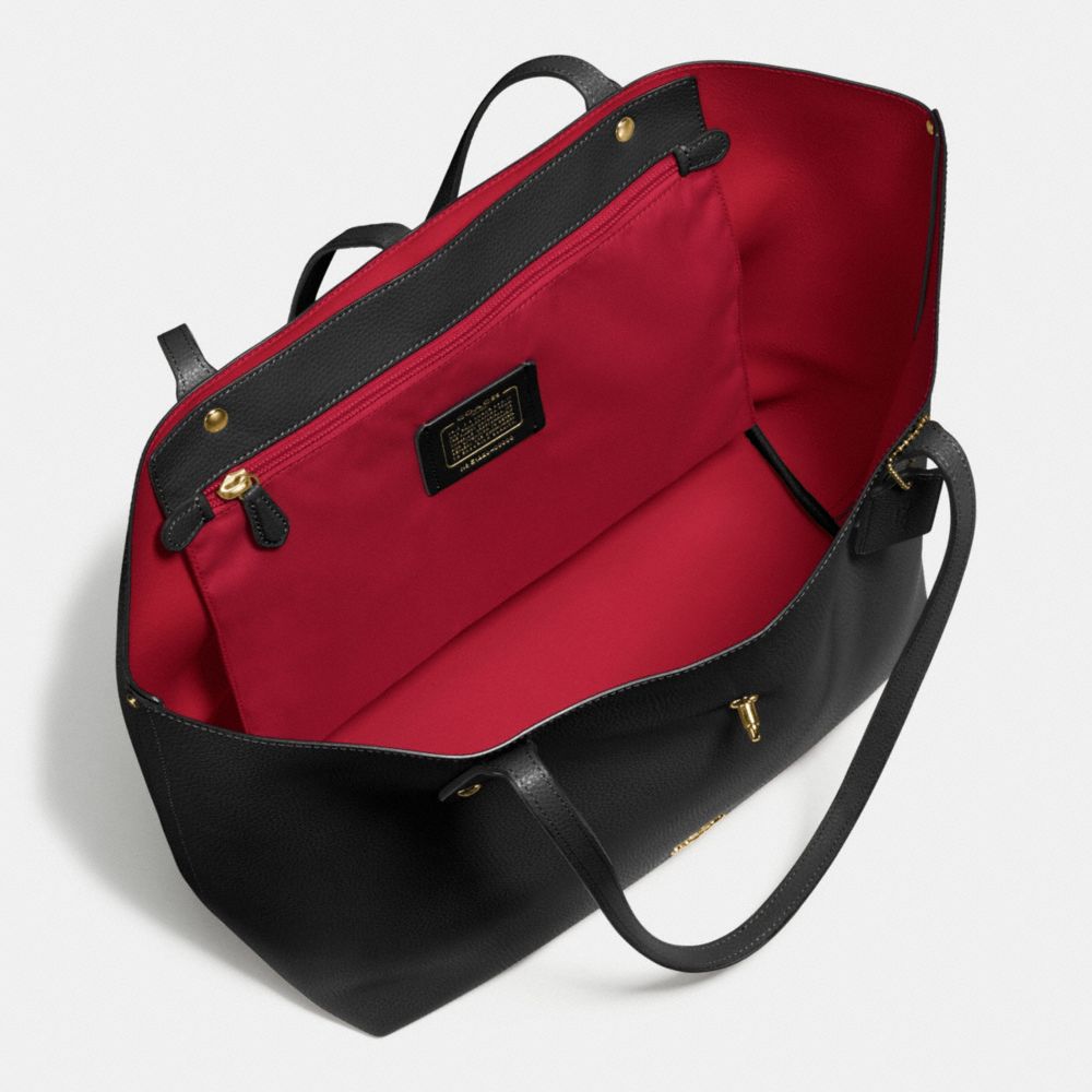 COACH®,MARKET TOTE,X-Large,Black/True Red/Light Gold,Inside View,Top View