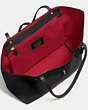 COACH®,MARKET TOTE,Pebbled Leather,Large,Black/True Red/Light Gold,Inside View,Top View