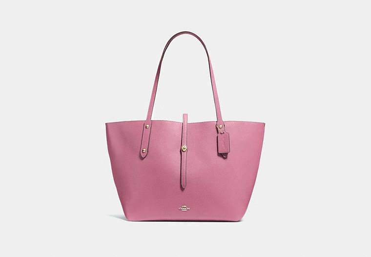 COACH®,MARKET TOTE,Pebbled Leather,X-Large,Light Gold/Rose,Front View