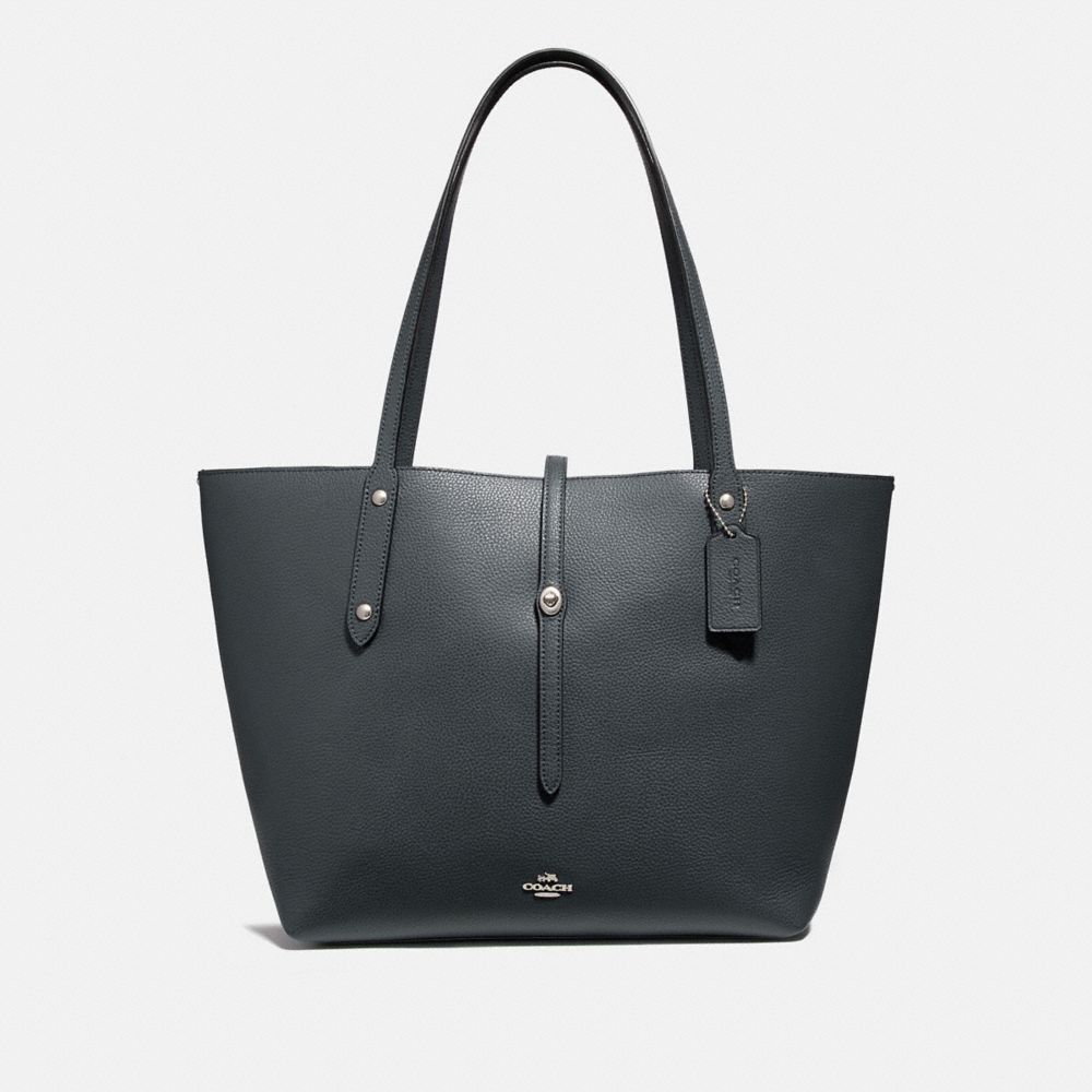 COACH®,MARKET TOTE,X-Large,Silver/Midnight Navy,Front View