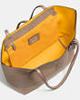 COACH®,MARKET TOTE,Pebbled Leather,X-Large,Silver/Stone Yellow,Inside View,Top View
