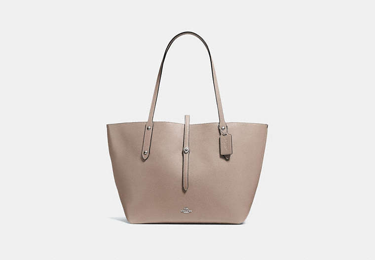 COACH®,MARKET TOTE,Pebbled Leather,X-Large,Silver/Stone Dusty Rose,Front View