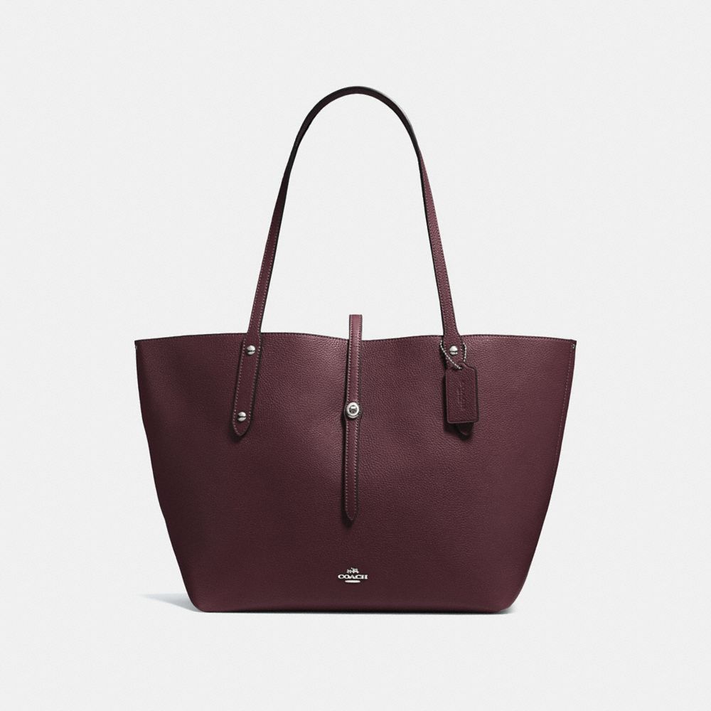 Silver Oxblood Market Tote