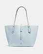 COACH®,MARKET TOTE,Pebbled Leather,X-Large,Silver/Sky,Front View