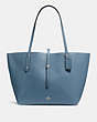 COACH®,MARKET TOTE,Pebbled Leather,X-Large,Silver/Slate,Front View