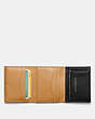 COACH®,SMALL TRIFOLD WALLET,Leather,Black Copper/Black,Inside View,Top View