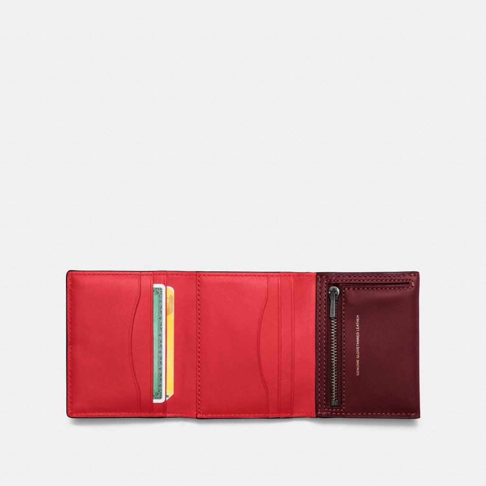 COACH®,Small Trifold Wallet,,Inside View,Top View