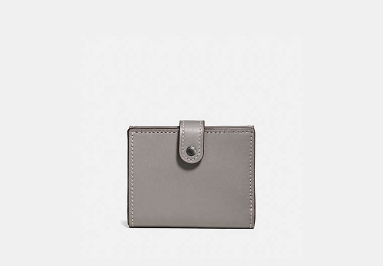 COACH®,SMALL TRIFOLD WALLET,Leather,Pewter/Heather Grey,Front View
