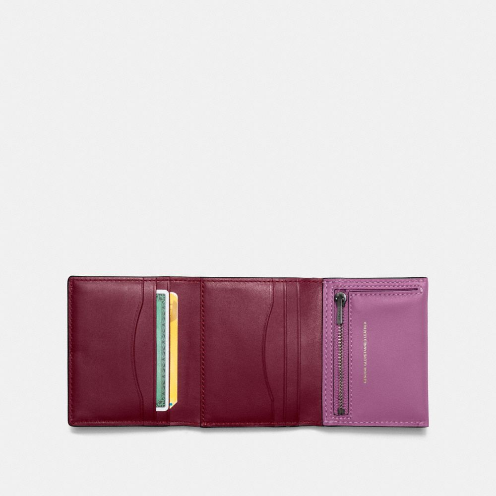 COACH®,Small Trifold Wallet,,Inside View,Top View