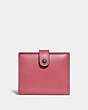COACH®,SMALL TRIFOLD WALLET,Leather,V5/Bright Coral,Front View