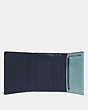 COACH®,SMALL TRIFOLD WALLET,Leather,V5/Light Teal,Inside View,Top View