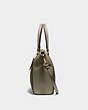 COACH®,PRAIRIE SATCHEL,Pebbled Leather,Medium,Gold/Moss,Angle View
