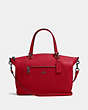 COACH®,PRAIRIE SATCHEL,Pebbled Leather,Medium,Gunmetal/Red Apple,Front View