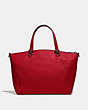 COACH®,PRAIRIE SATCHEL,Pebbled Leather,Medium,Gunmetal/Red Apple,Back View