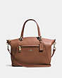 COACH®,PRAIRIE SATCHEL,Pebbled Leather,1941 Saddle/Light Gold,Front View
