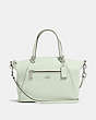 COACH®,PRAIRIE SATCHEL,Pebbled Leather,Medium,Silver/PALE GREEN,Front View